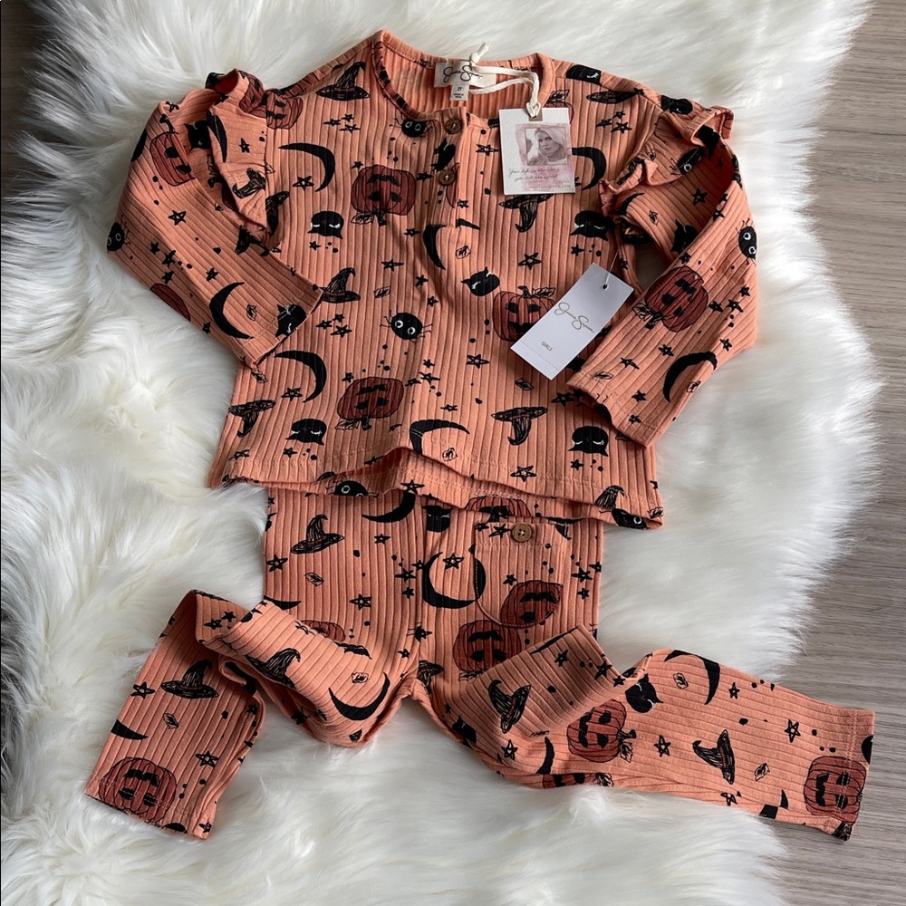 Jessica Simpson Kids Pajama Set - Orange and Black